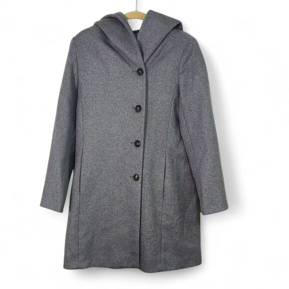 NEW Cole Haan Women’s Coat Capsule Minimalist Quiet Luxury Wool Blend Hooded 10 - Picture 2 of 13